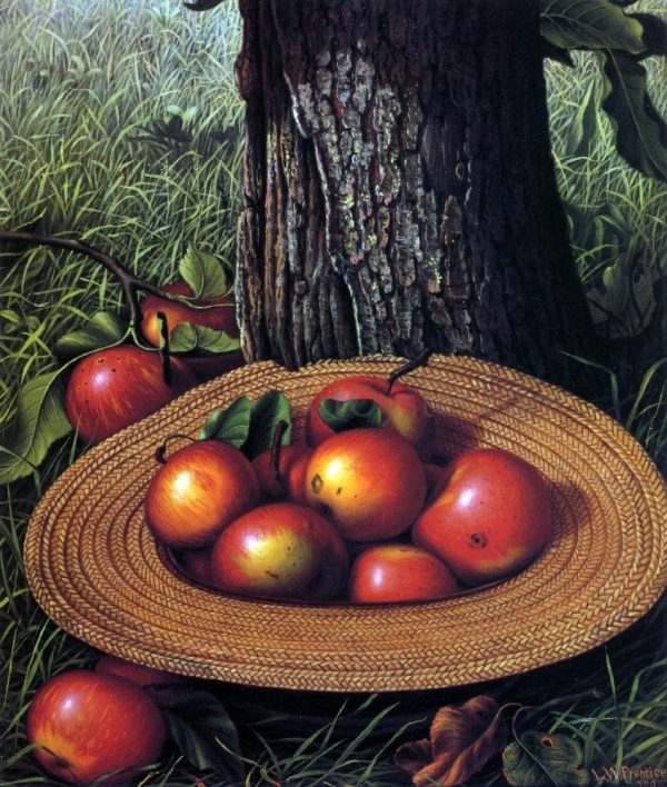 Apples, Hat and Tree (also known as Straw Hat with Apples) by Levi Wells Prentice - Hand-Painted Oil Painting on Canvas Online