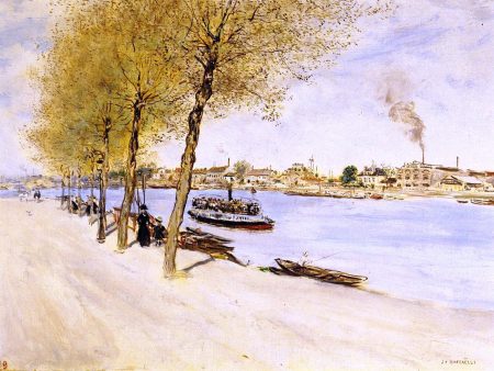 By the Water in Springtime by Jean-Francois Raffaelli - Hand-Painted Oil Painting on Canvas Sale