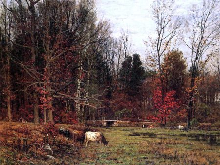 Cattle Grazing (also known as November) by John Joseph Enneking - Hand-Painted Oil Painting on Canvas Online Hot Sale