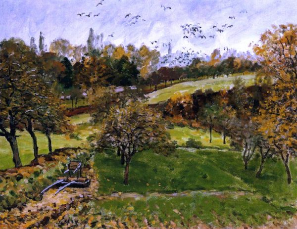 Autumn Landscape, Louveciennnes by Alfred Sisley - Hand-Painted Oil Painting on Canvas For Discount