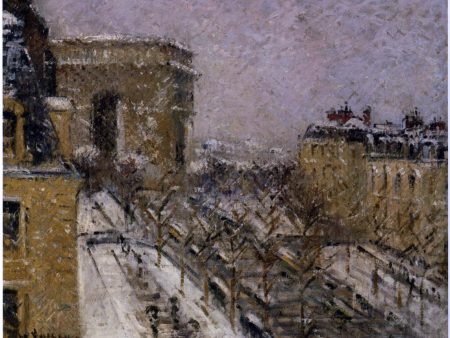 Arc de Triomphe in the Snow by Gustave Loiseau - Hand-Painted Oil Painting on Canvas Discount