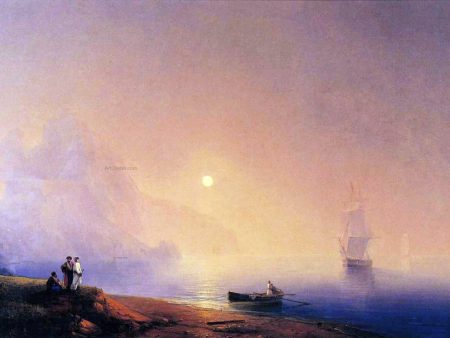 Crimean Tartars on the Sea Shore by Ivan Constantinovich Aivazovsky - Hand-Painted Oil Painting on Canvas For Cheap