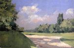 Yerres, the Lawn in the Park, Seen from a Path by Gustave Caillebotte - Hand-Painted Oil Painting on Canvas on Sale