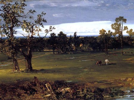 At Pasture by John Frederick Kensett - Hand-Painted Oil Painting on Canvas Discount