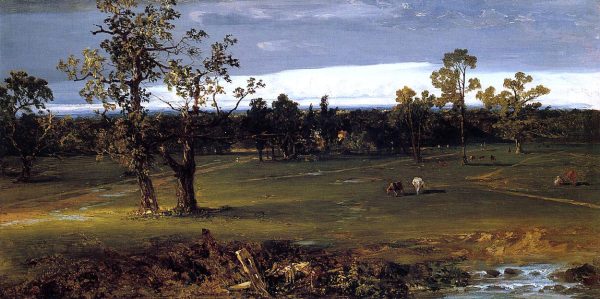 At Pasture by John Frederick Kensett - Hand-Painted Oil Painting on Canvas Discount