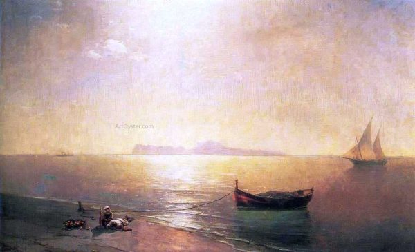 Calm on the Mediterranean Sea by Ivan Constantinovich Aivazovsky - Hand-Painted Oil Painting on Canvas Supply