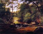 A River Landscape by George Hetzel - Hand-Painted Oil Painting on Canvas Hot on Sale