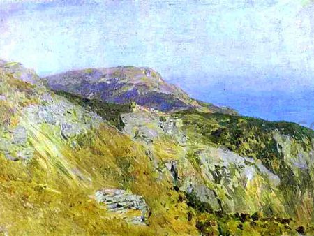 Corniche, Southern France. Sketch by Isaac Ilich Levitan - Hand-Painted Oil Painting on Canvas For Sale