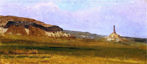 Chimney Rock by Albert Bierstadt - Hand-Painted Oil Painting on Canvas Online Hot Sale