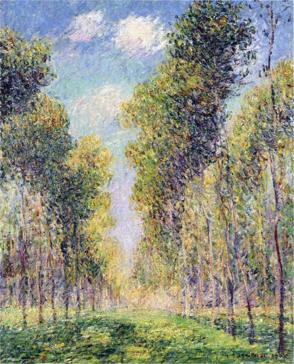 Alley of Poplars by Gustave Loiseau - Hand-Painted Oil Painting on Canvas For Cheap