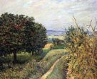 Among the Vines near Louveciennes by Alfred Sisley - Hand-Painted Oil Painting on Canvas For Sale