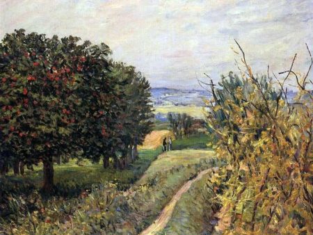 Among the Vines near Louveciennes by Alfred Sisley - Hand-Painted Oil Painting on Canvas For Sale