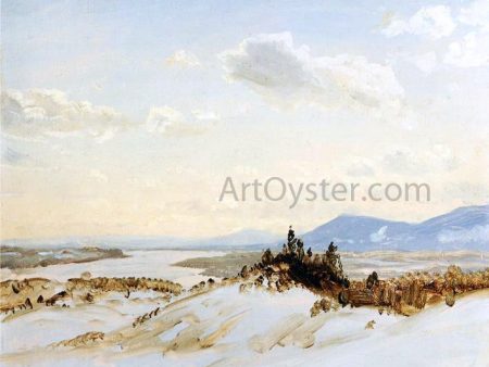 Winter Scene, Olana by Frederic Edwin Church - Hand-Painted Oil Painting on Canvas For Cheap