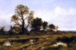 A Worcestershire Village by Benjamin Williams Leader - Hand-Painted Oil Painting on Canvas Discount