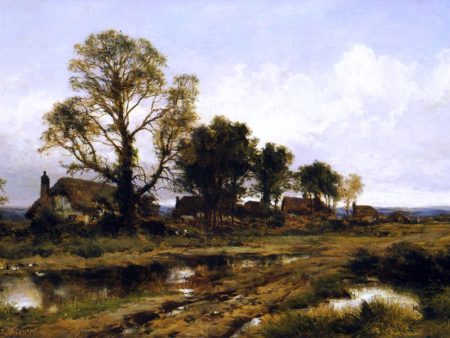 A Worcestershire Village by Benjamin Williams Leader - Hand-Painted Oil Painting on Canvas Discount