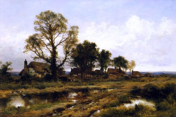 A Worcestershire Village by Benjamin Williams Leader - Hand-Painted Oil Painting on Canvas Discount