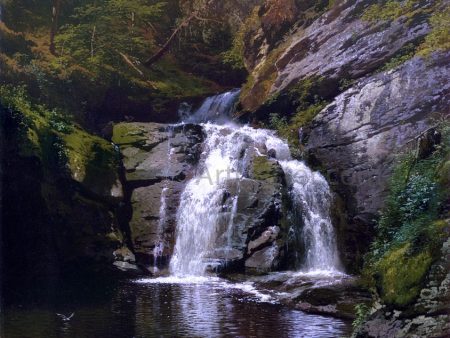 Buck Hills Falls (Pennsylvania) by Herman Herzog - Hand-Painted Oil Painting on Canvas For Cheap