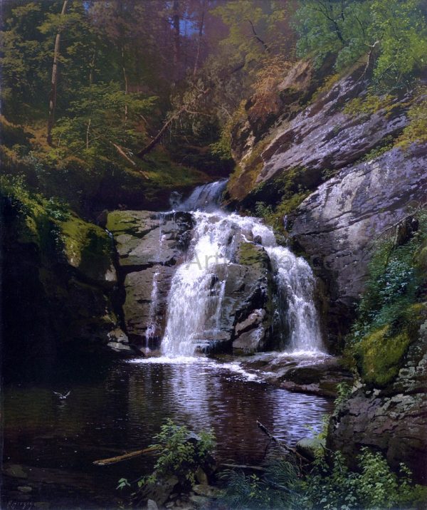 Buck Hills Falls (Pennsylvania) by Herman Herzog - Hand-Painted Oil Painting on Canvas For Cheap