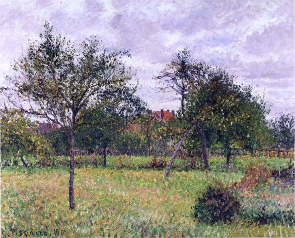 Afternoon in Eragny - Grey Weather by Camille Pissarro - Hand-Painted Oil Painting on Canvas Discount