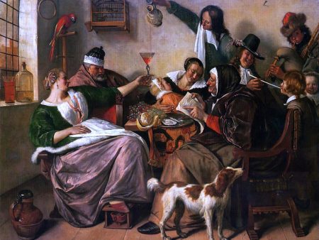 As the Old Sing, So Pipe the Young by Jan Steen - Hand-Painted Oil Painting on Canvas Discount