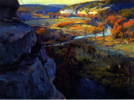 Bluffs on the Guadalupe River, 17 Miles Above Kerryville Texas by Julian Onderdonk - Hand-Painted Oil Painting on Canvas Online