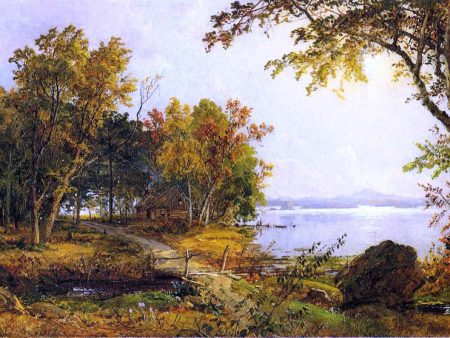 A Cabin on Greenwood Lake by Jasper Francis Cropsey - Hand-Painted Oil Painting on Canvas Fashion