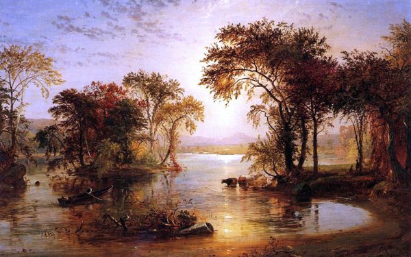 Autumn on the Susquehanna by Jasper Francis Cropsey - Hand-Painted Oil Painting on Canvas For Discount