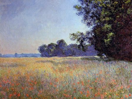 An Oat and Poppy Field, Giverny by Claude Oscar Monet - Hand-Painted Oil Painting on Canvas Supply