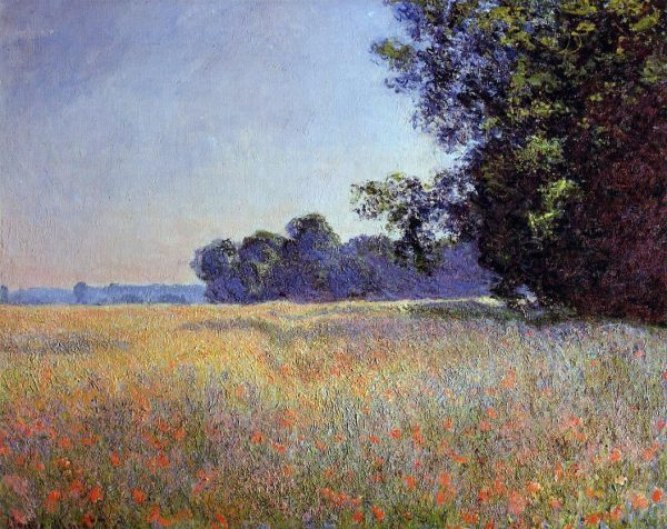 An Oat and Poppy Field, Giverny by Claude Oscar Monet - Hand-Painted Oil Painting on Canvas Supply