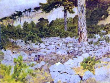 Crimea. In the Mountains, Study by Isaac Ilich Levitan - Hand-Painted Oil Painting on Canvas Sale