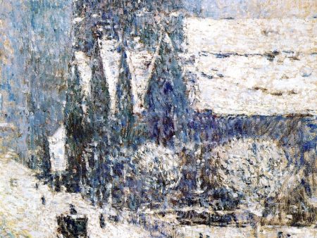 Calvary Church in the Snow by Frederick Childe Hassam - Hand-Painted Oil Painting on Canvas For Cheap