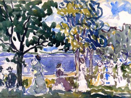 Beach Promenade by Maurice Prendergast - Hand-Painted Oil Painting on Canvas Cheap