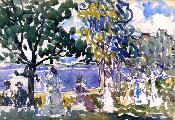 Beach Promenade by Maurice Prendergast - Hand-Painted Oil Painting on Canvas Cheap