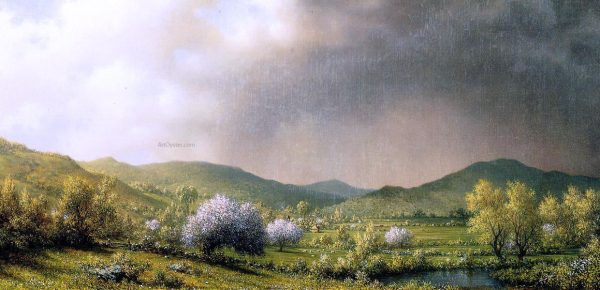 April Showers by Martin Johnson Heade - Hand-Painted Oil Painting on Canvas For Sale