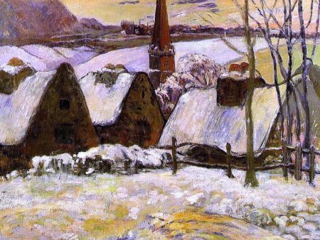 Breton Village in the Snow by Paul Gauguin - Hand-Painted Oil Painting on Canvas Supply