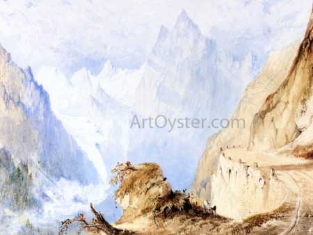 A View in the Alps by John Ruskin - Hand-Painted Oil Painting on Canvas Supply