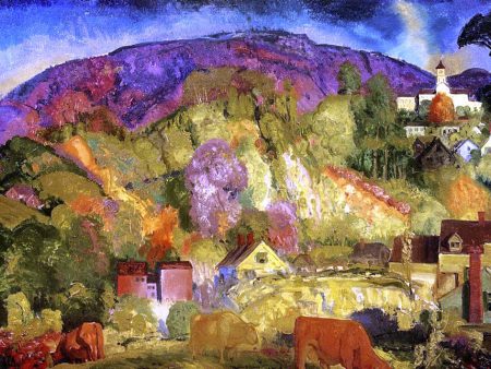 A Village on the Hill by George Wesley Bellows - Hand-Painted Oil Painting on Canvas Fashion