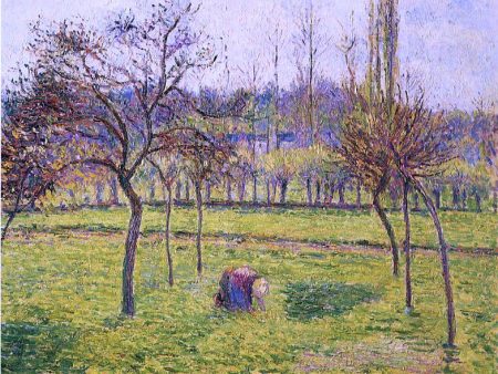 Apple Trees in a Field by Camille Pissarro - Hand-Painted Oil Painting on Canvas Fashion