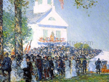 A Country Fair, New England (also known as Harvest Celebration in a New England Village) by Frederick Childe Hassam - Hand-Painted Oil Painting on Canvas on Sale