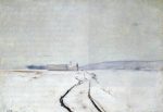 Along the River, Winter by John Twachtman - Hand-Painted Oil Painting on Canvas on Sale