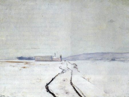 Along the River, Winter by John Twachtman - Hand-Painted Oil Painting on Canvas on Sale