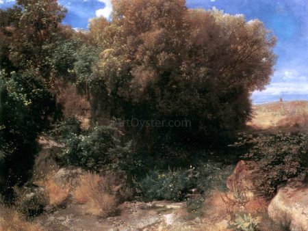 Campagna Landscape by Arnold Bocklin - Hand-Painted Oil Painting on Canvas on Sale