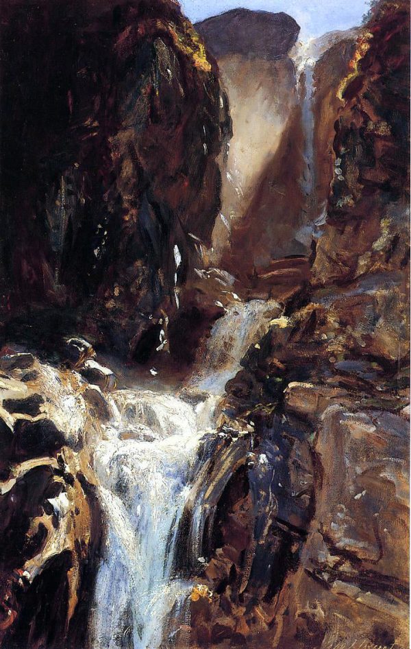 A Waterfall by John Singer Sargent - Hand-Painted Oil Painting on Canvas Online Hot Sale