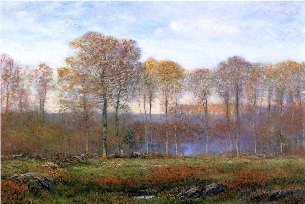 Autumn - New England by Dwight W Tryon - Hand-Painted Oil Painting on Canvas Online now