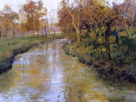 Autumn by Fritz Thaulow - Hand-Painted Oil Painting on Canvas Sale