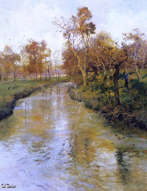 Autumn by Fritz Thaulow - Hand-Painted Oil Painting on Canvas Sale