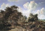 A Wooded Landscape by Meyndert Hobbema - Hand-Painted Oil Painting on Canvas For Discount