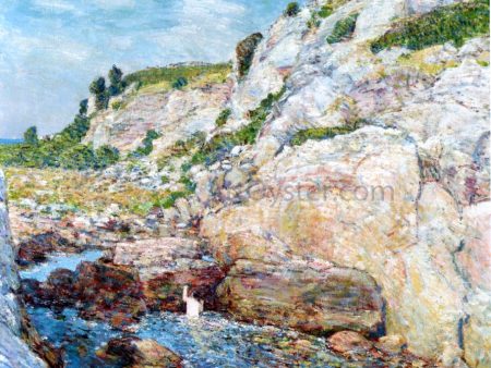 A Northeast Gorge at Appledore by Frederick Childe Hassam - Hand-Painted Oil Painting on Canvas For Discount