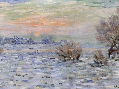 Winter on the Seine, Lavacourt by Claude Oscar Monet - Hand-Painted Oil Painting on Canvas Hot on Sale