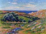 A Valley in Sadaine, the Bay of Douarnenez by Henri Moret - Hand-Painted Oil Painting on Canvas Online